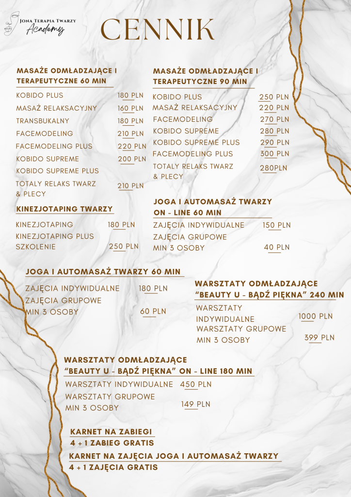 cennik jona terapia twarzy